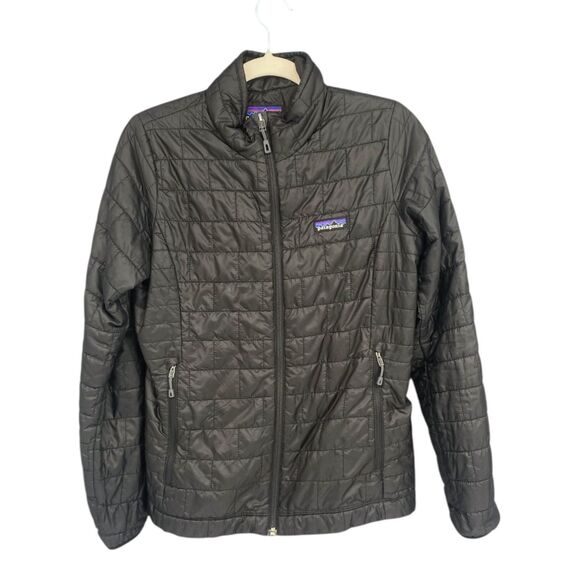 Patagonia Nano Puff Quilted Puffer Black Jacket Women's Small - Picture 1 of 9